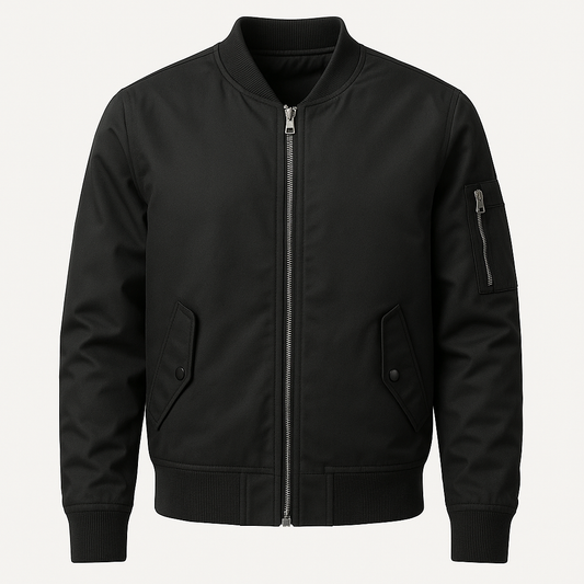 Schwarze Unisex-Bomberjacke